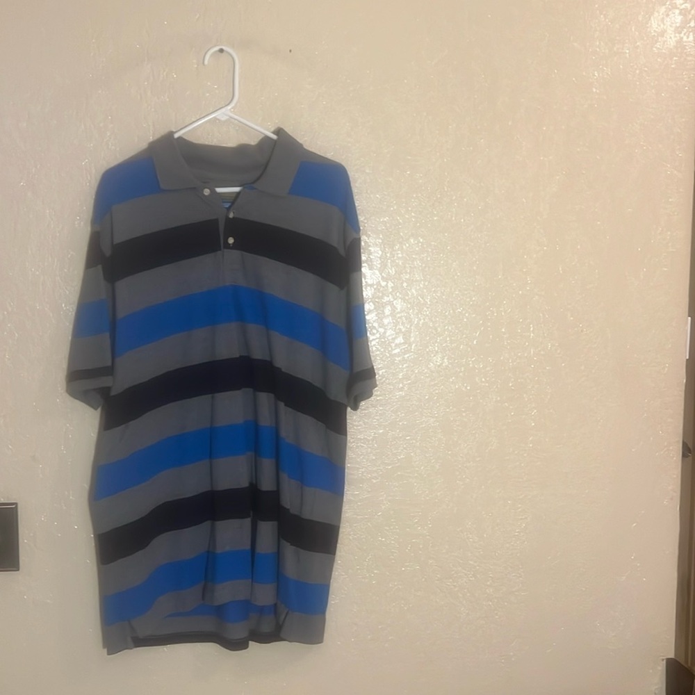 Men foundry short sleeve shirt color gray light blue and dark blue
